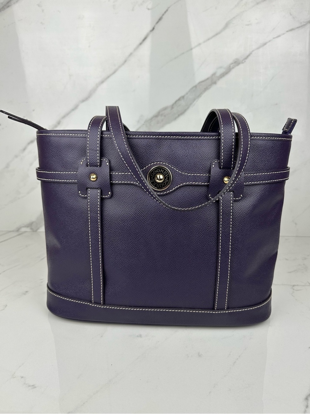 Dooney & Bourke Daniella Pebble Leather Tote Bag Purple Violet GUC